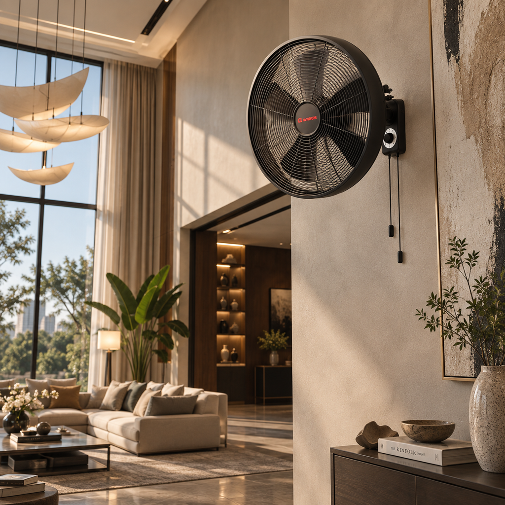 Avrrom Orna Black Wall Fan – A Steel Designer Wall Fan