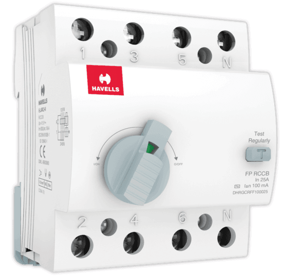 Havells RCCB 'AC' Type FP 25 A Rating 100 mA Senstivity