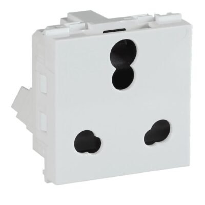 Havells Signia 6 A/16 A 3 Pin Shuttered Socket with ISI Raised